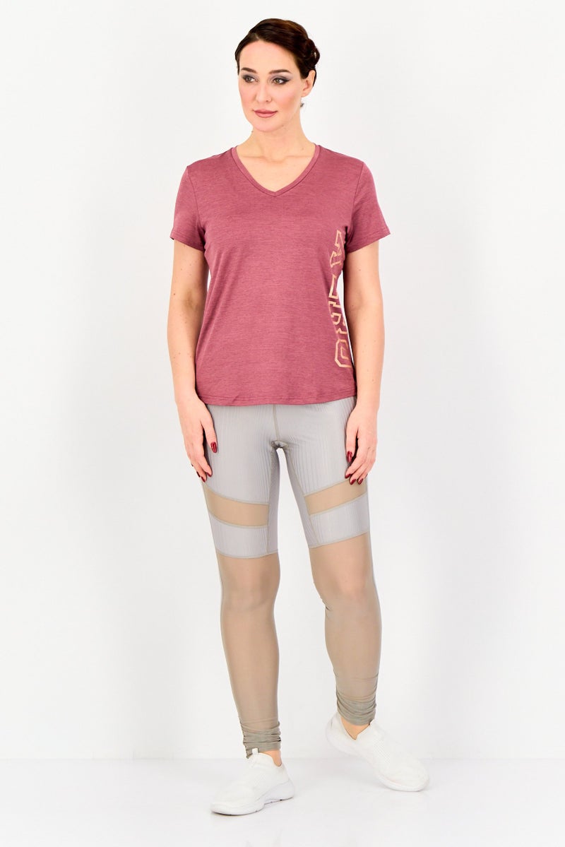 Aeropostale Women Sportswear Fit Short Sleeves Training T-Shirt, Mauve - Image 4